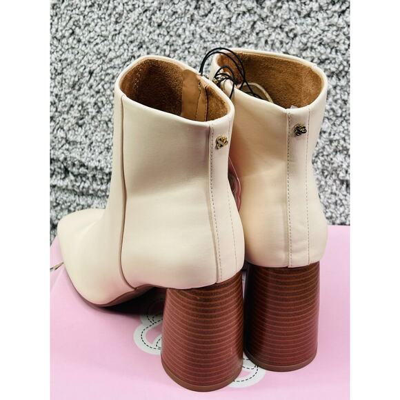 Sam Libby Carlson Womens Vanilla Ankle Boots Chunky Round High Heels Size 11 Nwb - Picture 4 of 9